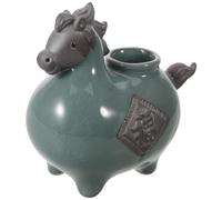 DIYEAH Vaso da Tavolo in Ceramica Cinese a Forma di Cavallo, Decorazione per Capodanno Cinese Statuetta, Vaso per Fiori Freschi e Secchi, Simbolo di Fortuna e Prosperità la Casa