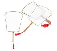 DIYEAH Ventagli Cinesi Pieghevoli Decorativi, Portatili, Rotondi, in Seta, 4 Pezzi - Ricamo Fai da Te, Pittura, Scrittura, Cucito, Artigianato Estivo per Bambini