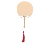 DIYEAH Ventaglio Bambù Artigianale Miniatura Beige Ventaglio Maneggevole Doppia Faccia Vuoto per Diy Pittura Calligrafia Decorazioni e Festa
