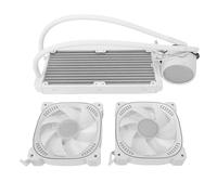 Diyeeni ARGB Raffreddatore CPU a Liquido con Schermo LCD Circolare da 2,2 Pollici Radiatore da 240 Mm per LGA1851 1700 1200 115X AM5 AM4 AM3 di Raffreddamento a Liquido Tutto in a (WHITE)