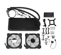 Diyeeni ARGB Raffreddatore CPU a Liquido con Schermo LCD Circolare da 2,2 Pollici Radiatore da 240 Mm per LGA1851 1700 1200 115X AM5 AM4 AM3 di Raffreddamento a Liquido Tutto in a (BLACK)