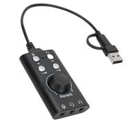 Diyeeni Convertitore Adattatore per Scheda Esterna USB Tipo C con qualità CD a 16 Bit 48 KHz Riduzione del Rumore Volume Cambia Voce per PC Laptop Telefono Streaming Registrazione