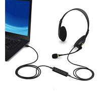 Diyeeni Cuffie USB Professionali con e Microfono con Riduzione del Rumore, Cuffie Regolabili per Computer per Lync, Comode per Uso in Ufficio (A)