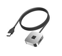 Diyeeni Lettore di Impronte Digitali USB Scanner Biometrico a Corrispondenza Rapida per PC 10 11, Tocco a 360 Gradi, per la Sicurezza del Computer (SILVER)