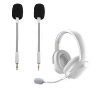 Diyeeni MIC di Sostituzione, Boom Microfono da Gioco Staccabile da 3,5 Mm, Microfono di Riduzione del Rumore Compatibile con Barracuda X Auricolare, Tappo Oro, 2pc (WHITE)
