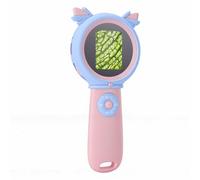 Diyeeni Microscopio Digitale per Bambini con Schermo da 2 Pollici, Microscopio Portatile con Ingrandimento 1000x, 8 Luci LED Regolabili, per L'osservazione di Piante Rocciose (PINK)