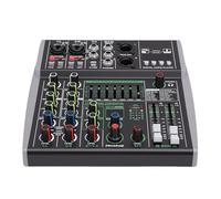 Diyeeni Mixer a 4, Processore di Segnale Digitale a 99 Bit con Equalizzatore a 7 Bande e Bluetooth, per la Registrazione Dal di Conferenze di Performance DJ Karaoke (Spina europea)