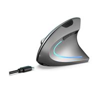 Diyeeni Mouse Ergonomico Wireless, Silenzio Verticale Ricaricabile, Bluetooth5.1+2,4 G di Connessione, 800/1200/1600/2400dpi, Mouse del Computer di Illuminazione a 7 Colori per Laptop (Grigio