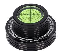 Diyeeni Peso Stabilizzatore per Dischi in Vinile Lega di Alluminio con Livella a Bolla Stroboscopio 50Hz 33 45 RPM per Misurazione della velocità del Giradischi (BLACK)
