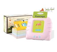 Diyeeni Scheda di Apprendimento per Bambini, Ricaricabile 300mAh (PINK) | Schede flash parlanti con corpo in ABS, lettore prescolare per parole visive, giocattolo vocale per la casa e i viaggi