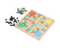 Diyeeni Set Combinato di Scacchi Volanti in Legno Gobang, Scacchiera Compatta e per il Gioco in Famiglia, Giocattoli Educativi per Bambini [Colori vivaci] (#1)