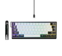 Diyeeni Tastiera Cablata, Tastiera per Computer Portatile Retroilluminata RGB Al 60% con 61 Tasti Meccanici con Tasti Ergonomici, per Lavori di Gioco OS X IOS (Bianco)