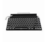 Diyeeni Tastiera da Macchina da Scrivere retrò, Tastiera da Gioco Meccanica Wireless, Tastiere Vintage Bluetooth 5.0 a 83 Tasti, Tasti Rotondi Punk, Supporto per Telefono e Tablet,