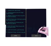 Diyeeni Tavoletta LCD da Scrittura Pieghevole da 14,3 Pollici, Blocco per Schizzi a Schermo Intero Design Senza Cornice Portatile Riutilizzabile con Tecnologia Display Verde per Prendere