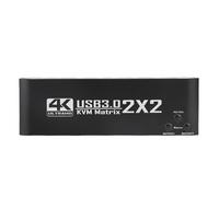 Diyeeni USB3.0 KVM Switcher HDMI 4K@60Hz Per 2 Computer Monitor 2, switcher KVM con Telecomando, Porte USB 3.0 SHAVILI, Plug and Play