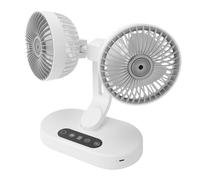 Diyeeni Ventilatore da Scrivania a Doppia Testa con Oscillazione, Ventola di Raffreddamento USB Oscillante Automatica a 360° con Display Digitale Timer Intelligente, Piccolo Ventilatore Portatile