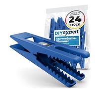 DIYexpert® 24 mollette da bucato Sturm 70 x 20 mm, mollette multiuso - Made in Germany, blu