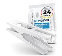DIYexpert® 24 mollette da bucato Sturm 70 x 20 mm, mollette multiuso, made in Germany, colore bianco