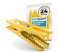 DIYexpert® 24 mollette da bucato Sturm 70 x 20 mm, mollette multiuso, made in Germany, giallo
