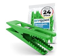 DIYexpert® 24 mollette da bucato Sturm 70 x 20 mm, mollette multiuso - Made in Germany, verde