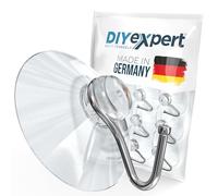 DIYexpert Ventosa con gancio | Realizzata in Germania | [Ø 40 mm] [20 pezzi] | Ventose di alta qualità per campeggio e auto | Ideale come porta asciugamani e per decorazioni natalizie