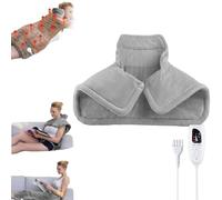 Diyfair Heating Pad for Neck,Weighted Heating Pad for Neck and Shoulders,Heating Pad for Neck and Shoulders and Back,24"X36" Large Electric Heating Pad for Neck and Shoulders (EU,Short Gray)