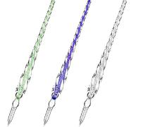 diyfixlcd 3 penne a immersione in vetro borosilicato, realizzate a mano, eleganti penne in cristallo per scrittura, disegno, firme, calligrafia, decorazione