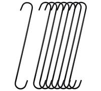 Diyfixlcd Confezione da 8 ganci a S extra large da 30 cm, neri, resistenti, ganci lunghi a forma di S, per utensili da cucina, pentole, piante, armadi, attrezzi da giardinaggio, vestiti