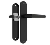 DIYG uarnitura per porta nera, set di maniglie per porta con piastra lunga, guarnitura per maniglia senza serratura, set di maniglie cieche, Türklinke con accessori di montaggio