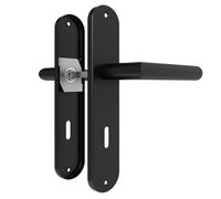 DIYGEEK Maniglie per porte interne, colore nero, 72 mm, DIN BB, barba colorata