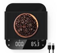 Diyife Bilancia Caffe [0,1g/3kg-USB Carica] Bilancia da Caffè Digitale | con Timer, Espresso Bilancia Precisione, Pad in Silicone, Funzione Tara, con Display LED, per Caffè, Gioielli, Alimenti
