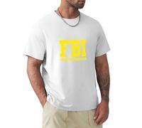 Diyilu FBI Female Body Inspector Stag Party Summer Funny Graphic Mens T Shirts White XL