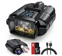 Diyimin Occhiali da visione notturna 4K per adulti, binocolo per visione notturna a infrarossi da 600 m con scheda da 64 GB, luce tattica, zoom digitale 8x per esterni, campeggio e campeggio