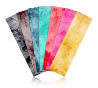 DiyJibb Fasce per capelli da donna antiscivolo 7 pezzi alla moda, sportive per capelli da donna, in morbido tessuto di cotone elastiche per allenamento yoga corsa