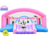 DIYJOTOFUN Castello gonfiabile per bambini, con scivolo e parete da arrampicata, castello gonfiabile per interni ed esterni, materasso gonfiabile per bambini, 3-10 anni, 274 x 310 x 218 cm, castelli