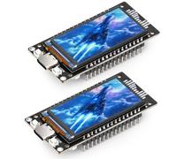 diymore 2 pezzi per scheda di sviluppo ESP32 con display LCD da 1,96 pollici, 2,4 GHz, WiFi, Bluetooth, BLE MCU CH340, chip ESP32 Nodemcu USB C