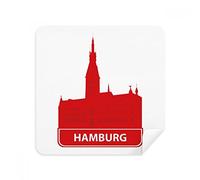 DIYthinker Amburgo Germania Landmark Rosso Occhiali Panno di Pulizia dello Schermo del Telefono Cleaner Tessuto della Pelle Scamosciata 2 Pezzi