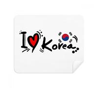 DIYthinker Amo la Corea Parola Bandiera Cuore di Amore di Illustrazione Schermo del Telefono Cleaner Occhiali Panno di Pulizia 2 Pezzi in Tessuto Scamosciato