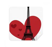 DIYthinker Amore Cuore Torre Eiffel Francia Luogo d'Interesse Occhiali Panno di Pulizia dello Schermo del Telefono Cleaner Tessuto della Pelle Scamosciata 2 Pezzi