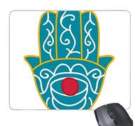 DIYthinker Antico Egitto Astratta Motivo Decorativo Sacrificio Arte Mano Occhi Rossi Trama rettangolo Antiscivolo in Gomma Mousepad Mouse Game Pad
