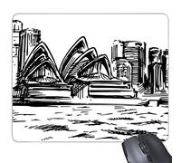 DIYthinker Australia, Sapore Città d'Interesse Sydney Opera House Sketch rettangolo Antiscivolo in Gomma Mousepad Mouse Game Pad