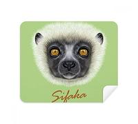 DIYthinker Bianco Fluffy Sifaka Scimmia Animale dello Schermo del Telefono Cleaner Occhiali Panno di Pulizia 2 Pezzi in Tessuto Scamosciato