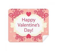 DIYthinker Bianco Rosa E Felice San Valentino Screen Phone Cleaner Occhiali Panno di Pulizia 2 Pezzi in Tessuto Scamosciato