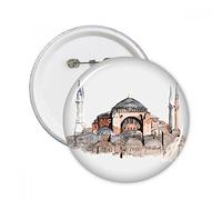 DIYthinker Button Turchia Basilica di Santa Sofia di Istanbul Pin circolari Distintivo 5pcs Abbigliamento regalo della decorazione Multicolore XXL