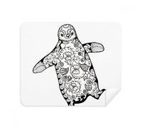 DIYthinker Carino Clumsy Pinguino Animale Ritratto Schizzo Screen Phone Cleaner Occhiali Panno di Pulizia 2 Pezzi in Tessuto Scamosciato