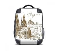 DIYthinker Caso Landmark Hard Praga Piazza Repubblica Ceca Tracolla Zaino Regalo dei Bambini 15"