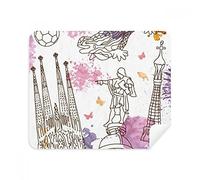 DIYthinker Cattedrale di Barcellona Calcio Statua Spagna Screen Phone Cleaner Occhiali Panno di Pulizia 2 Pezzi in Tessuto Scamosciato