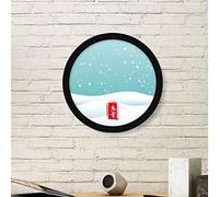 DIYthinker Circolare Grande Neve Twenty Four termine solare pittura di arte della foto della cornice in legno rotonda regalo a casa della parete della decorazione
