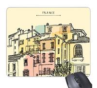 DIYthinker Costruzione di Città France Mark Interesse Nazionale Bandiera Architettura del Paesaggio Personalizzato Illustrazione Modello Rettangolo Antiscivolo in Gomma Mousepad Mouse Game Pad