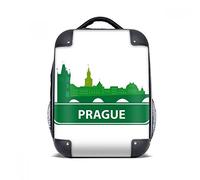 DIYthinker Custodia Rigida Praga Repubblica Ceca Landmark Verde Tracolla Zaino Regalo dei Bambini 15"